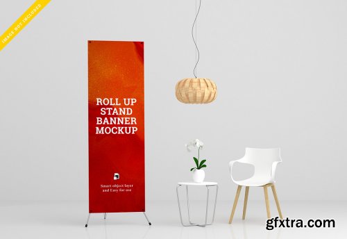 Roll up banner and stand banner mockup