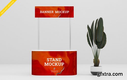 Roll up banner and stand banner mockup