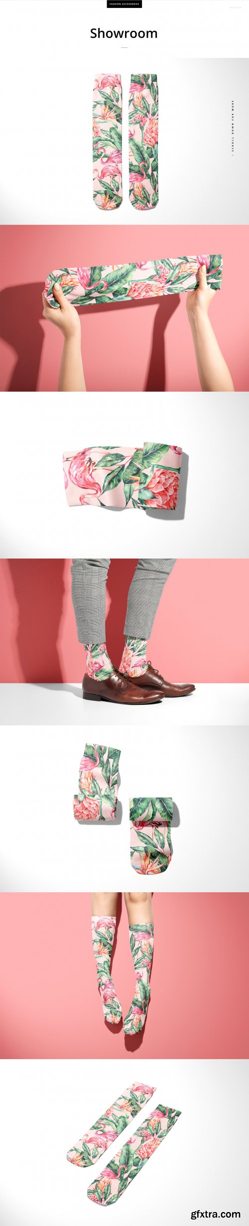 CreativeMarket - Sublimation Tube Socks Mockup Set 4623836