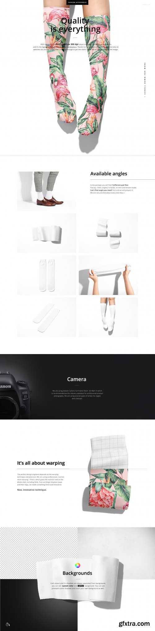 CreativeMarket - Sublimation Tube Socks Mockup Set 4623836