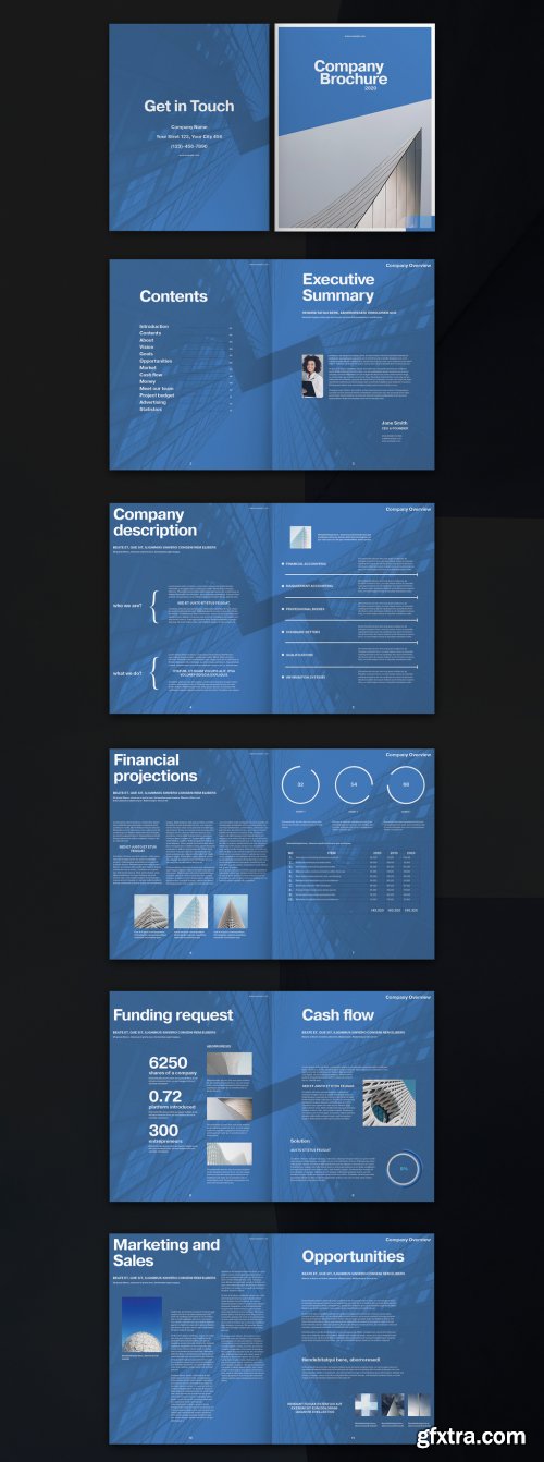 Blue Brochure Layout 328155924