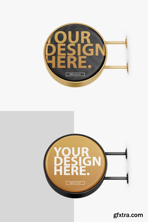 Round Business Signage Mockup 328128549