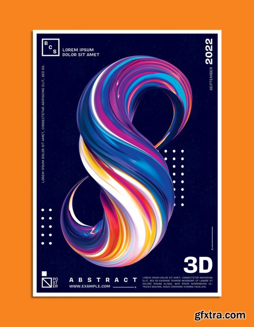Abstract 3D Paint Brush Shape Poster Layout 328341509
