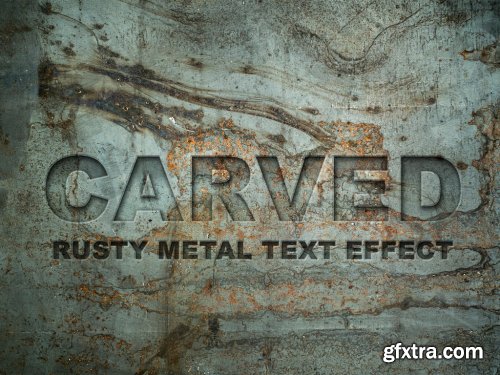 Carved Metal Text Effect 283065943