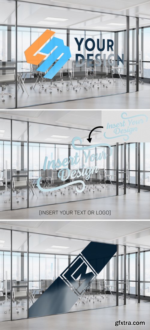 Logo Mockup on Office Window 327062159