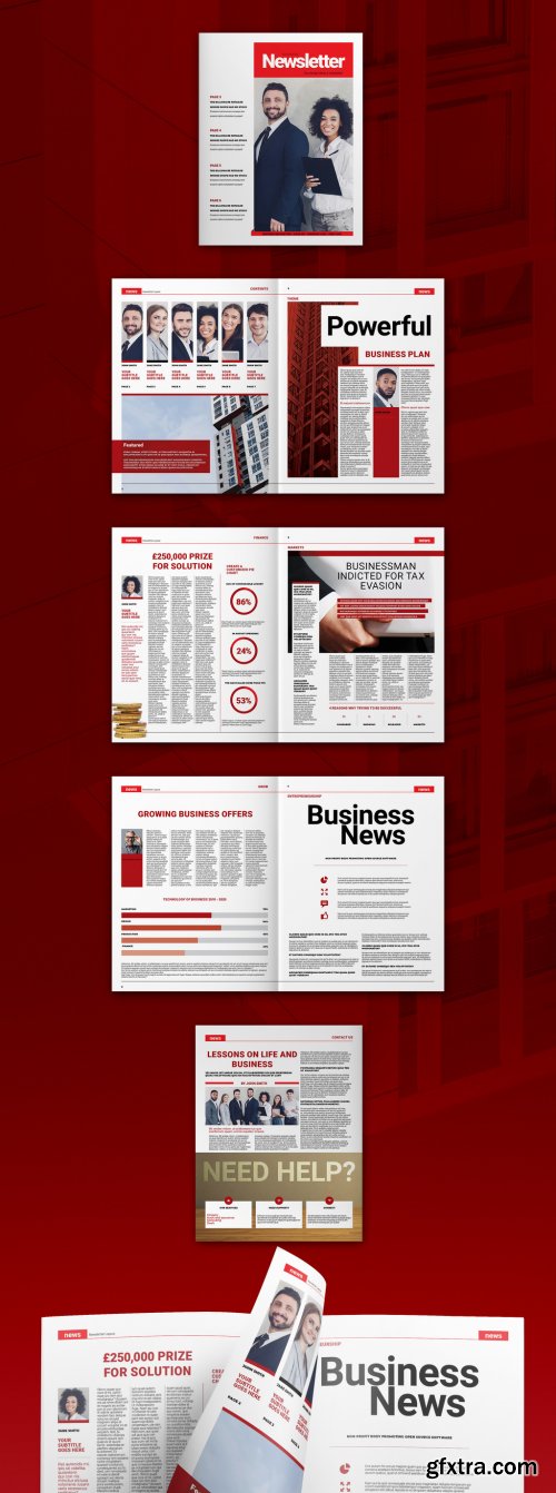 Red Newsletter Layout 328155889