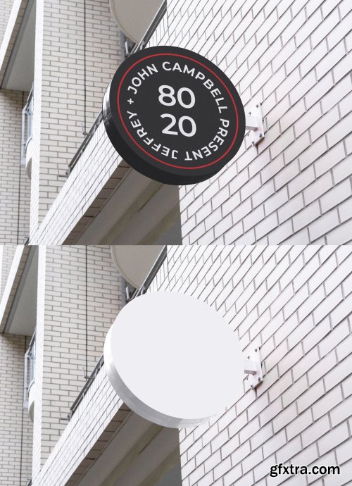 Wall Mounted Storefront Sign Mockup 328388420