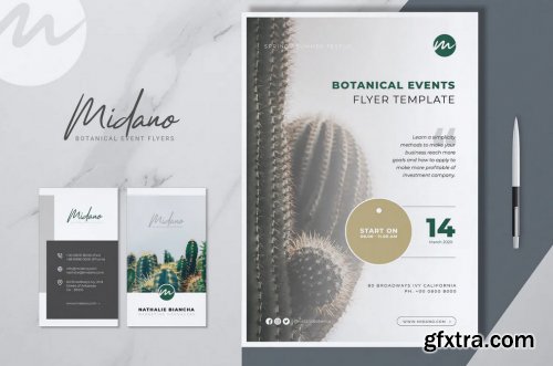 MIDANO Botanical Event Flyer & Business Card