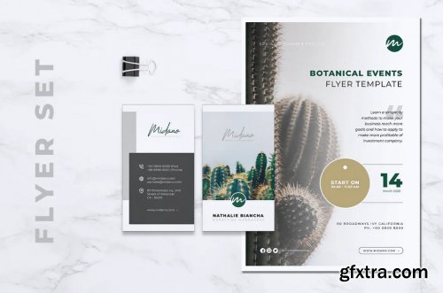 MIDANO Botanical Event Flyer & Business Card