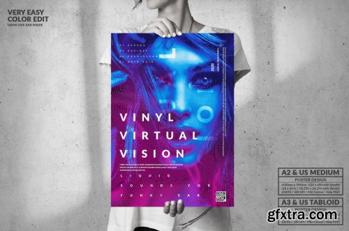 Virtual Vision Party - Big Music Poster Design