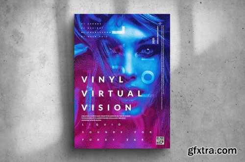 Virtual Vision Party - Big Music Poster Design