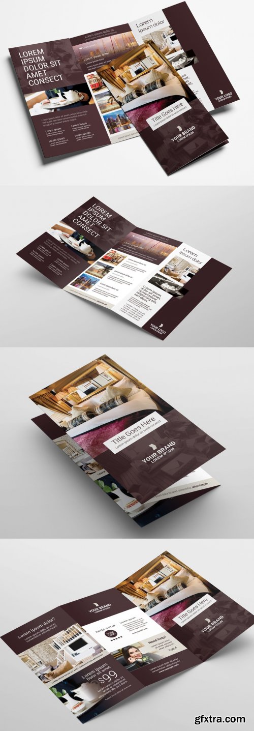 Hotel Trifold Brochure Layout 328598817