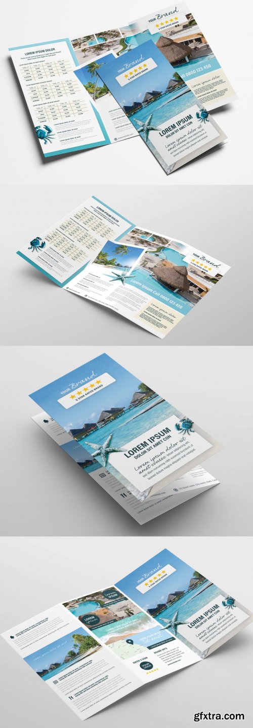 Hotel Trifold Brochure Layout for Tour Agents 328598843