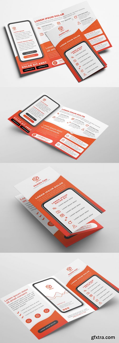 Trifold Brochure Layout for Mobile App Services 328598738