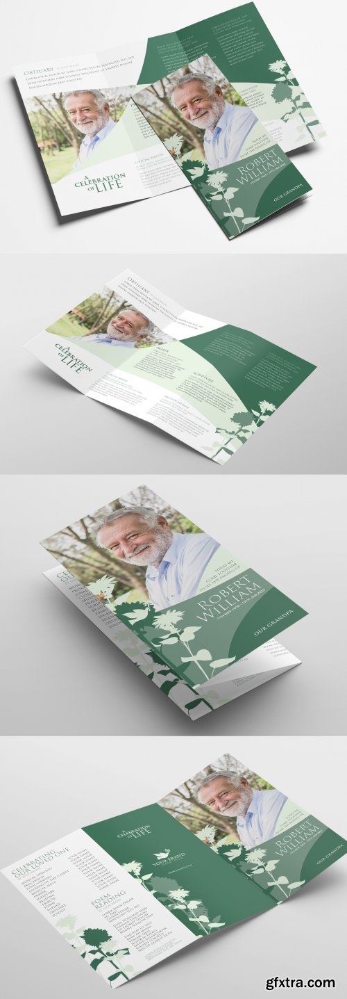 Trifold Brochure Layout for Funeral Home Programs 328598749