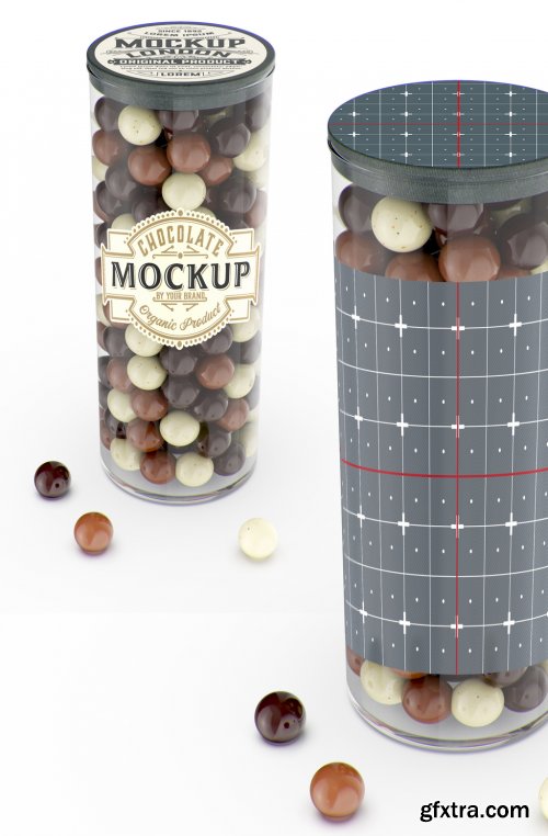 Jar with Chocolate Balls Mockup 328596702