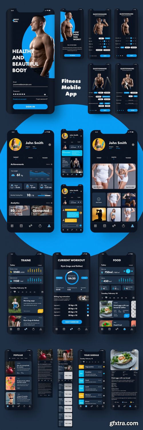 Ui Kit for Mobile Fitness App 328574721