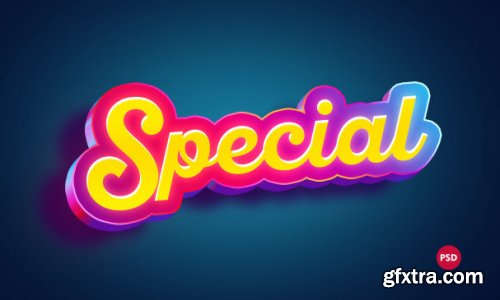 Special vibrant colour text effect