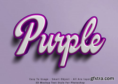 3d mockup purple text style effect 