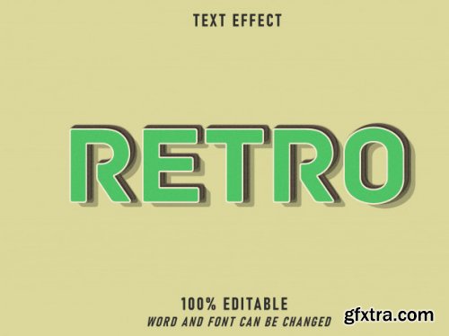 Retro green text effect retro style editable style vintage