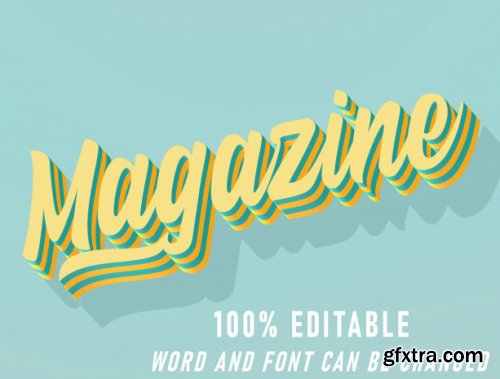 Magazine text effect retro style effect editable style vintage