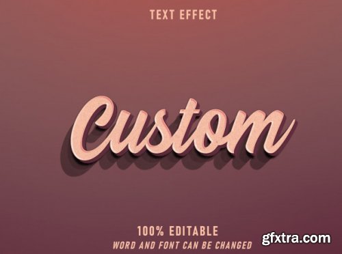 Custom text retro style effect editable style vintage