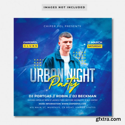 Urban night flyer template 