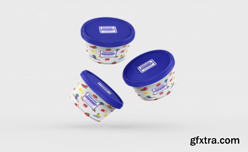 Plastic food container mockup