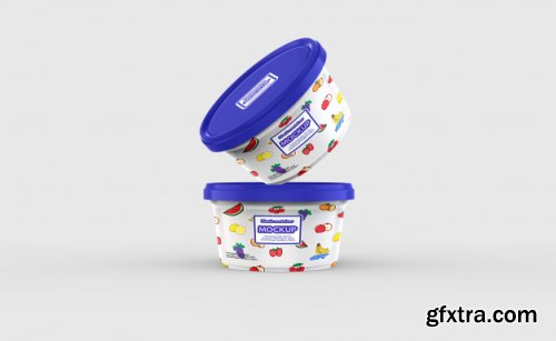 Plastic food container mockup