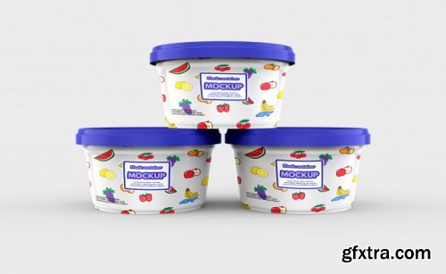 Plastic food container mockup