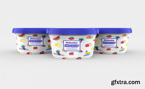 Plastic food container mockup