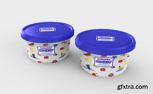 Plastic food container mockup