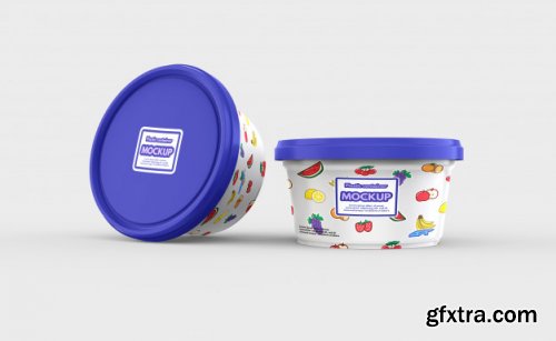 Plastic food container mockup