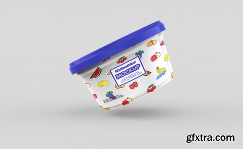 Plastic food container mockup