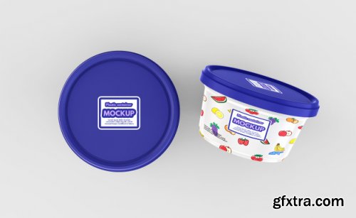 Plastic food container mockup