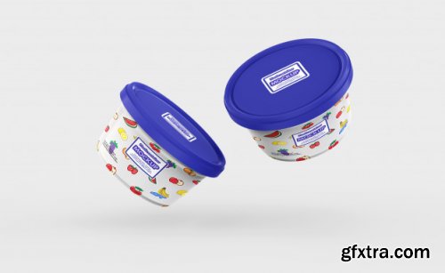 Plastic food container mockup