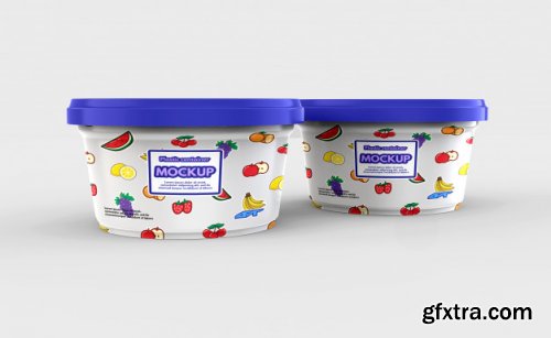 Plastic food container mockup