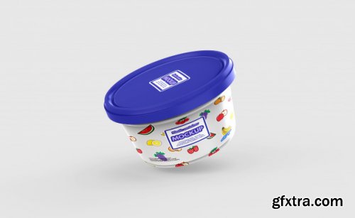 Plastic food container mockup