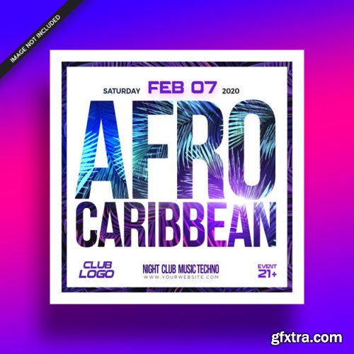 Afro caribbean music fest event flyer