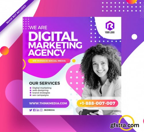 Branding agency corporate social media modern banner