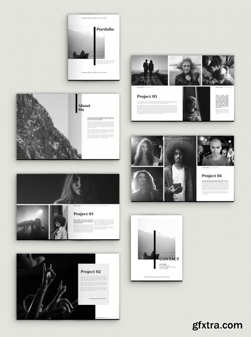 Black and White Portfolio Layout 329432050