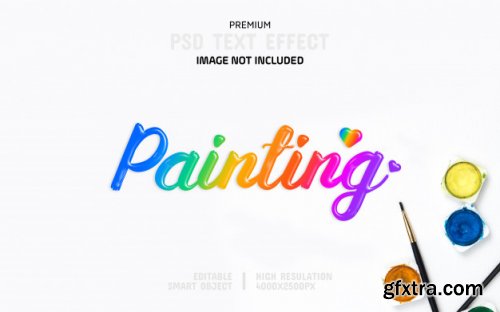 Editable painting colour text effect template