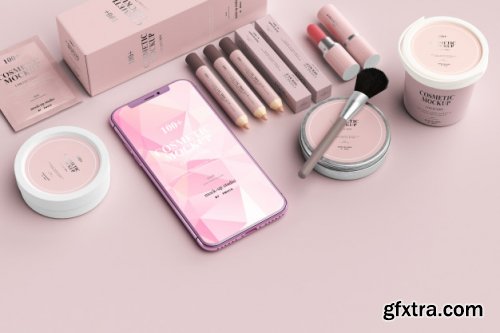 Cosmetic product mockup scene