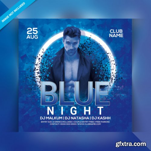 Blue night party flyer 