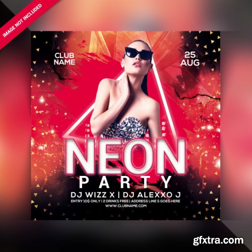 Neon party flyer