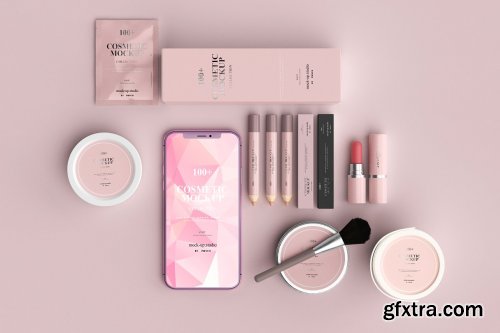 CreativeMarket - 100+ Cosmetic Mock-up Collection 4612374