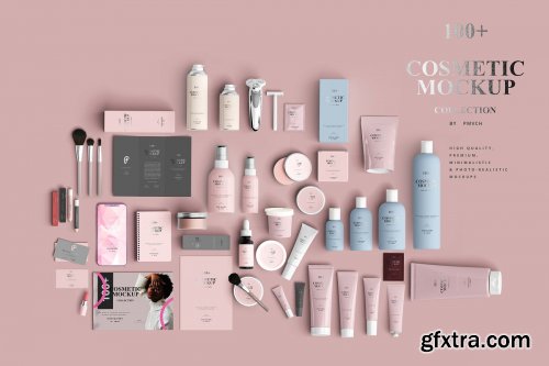 CreativeMarket - 100+ Cosmetic Mock-up Collection 4612374