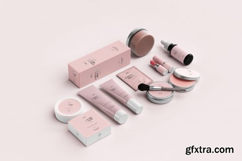 CreativeMarket - 100+ Cosmetic Mock-up Collection 4612374
