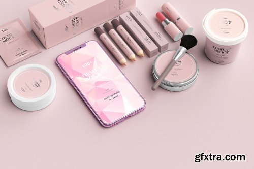 CreativeMarket - 100+ Cosmetic Mock-up Collection 4612374