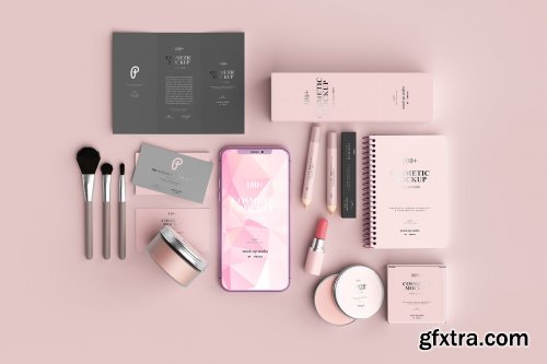 CreativeMarket - 100+ Cosmetic Mock-up Collection 4612374